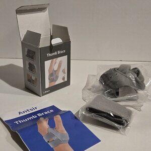 1 Thumb Brace for Joint Pain. (Left Hand, Size: M, Gray)